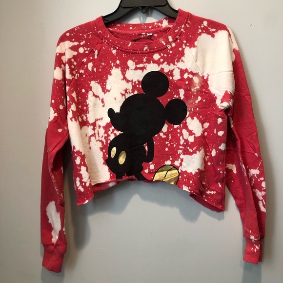 Disney Mickey Acid Wash Crop Crewneck - Picture 5 of 7